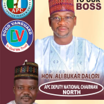 HON. SIR. DOGO WILLIAMS CONGRATULATE HIS BOSS HON. ALI BUKAR DALORI THE APC DEPUTY NATIONAL CHAIRMAN NORTH.